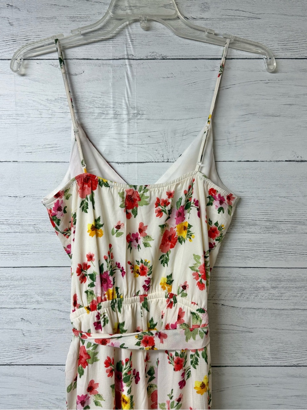 White Floral Wide-Leg Jumpsuit by One Clothing Los Angeles - Picture 8 of 10